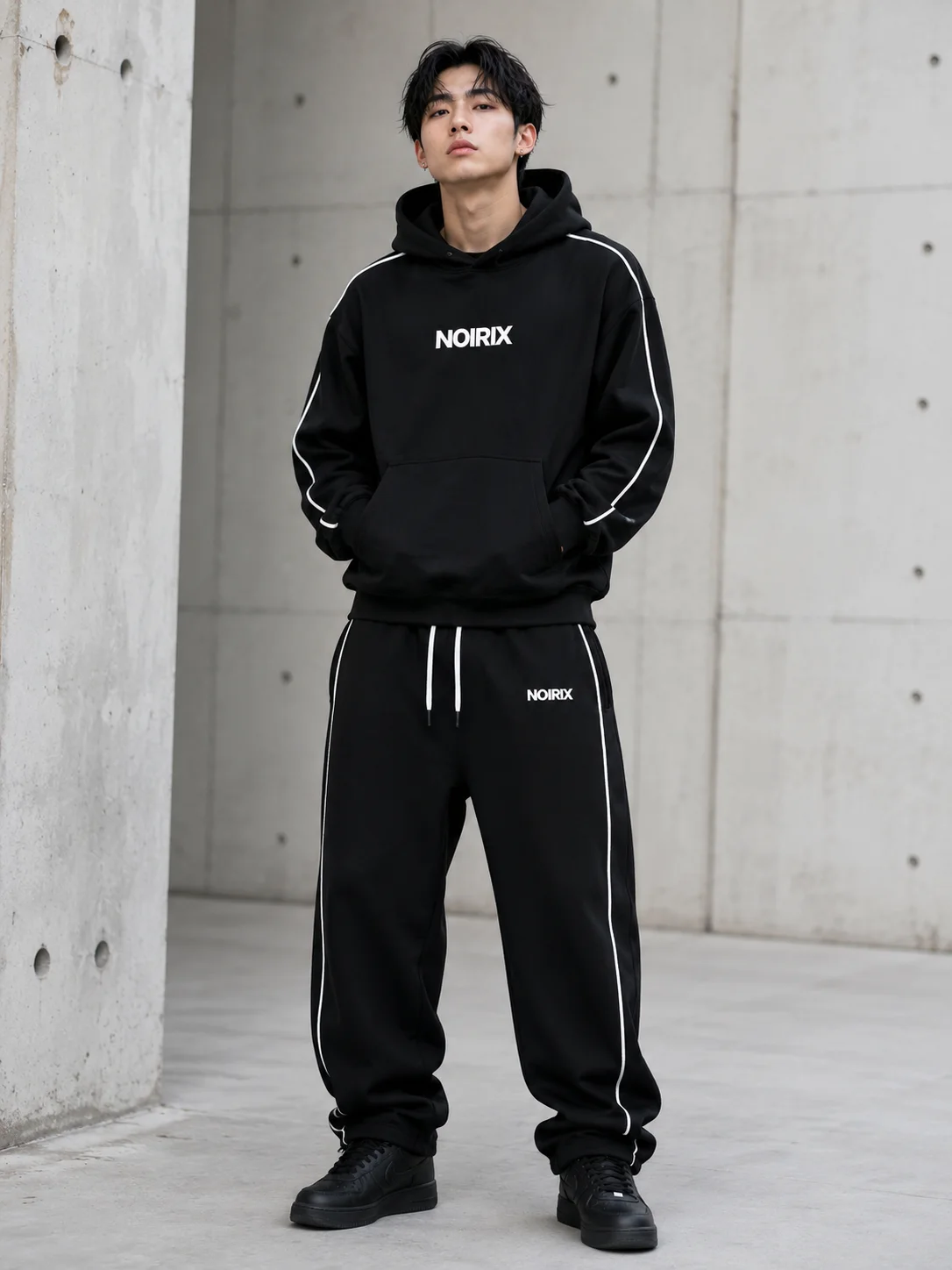 Piped Shadow Pullover Set